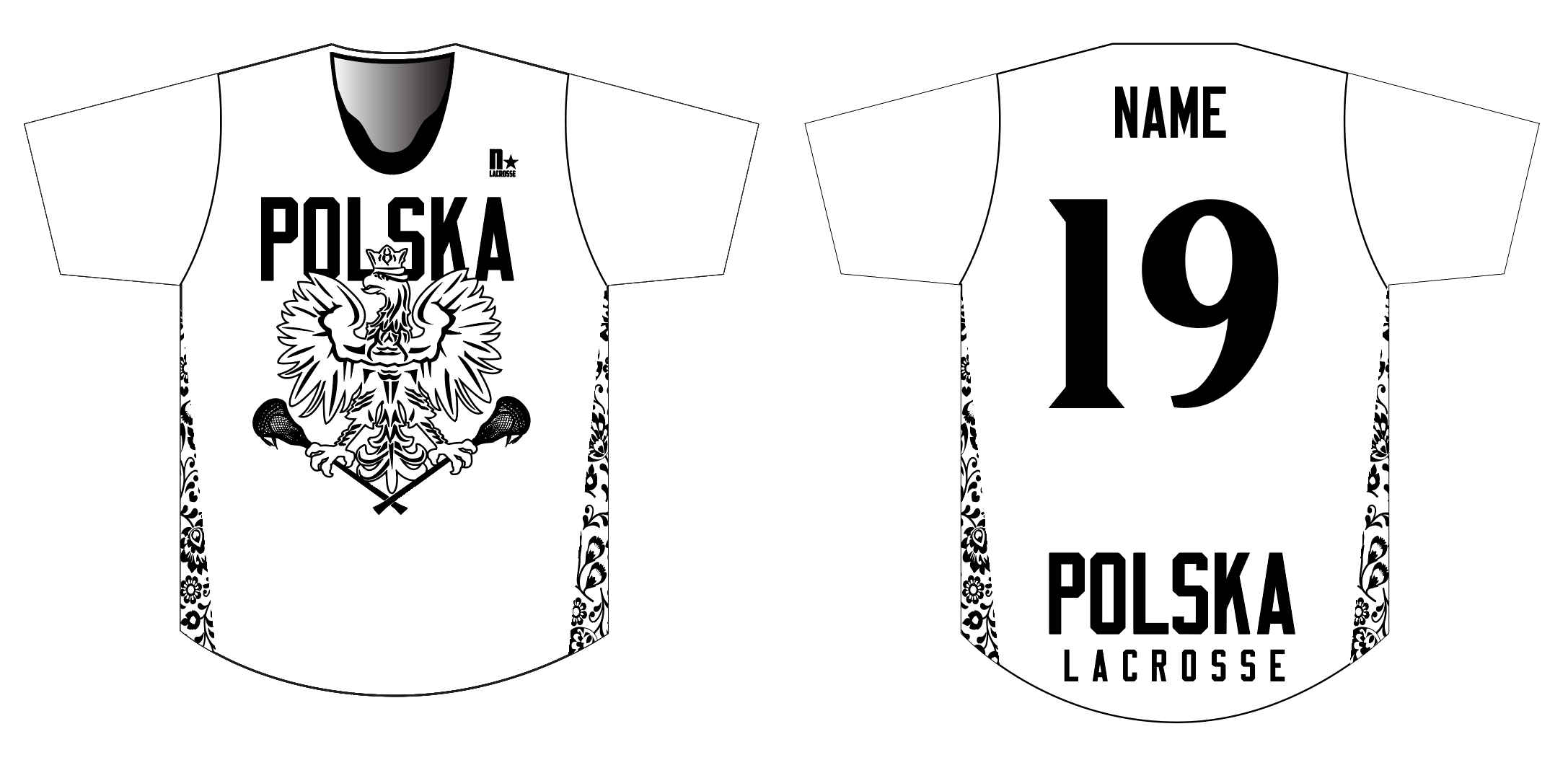 Poland Lacrosse* Sublimated POLSKA SHOOTER SHIRT