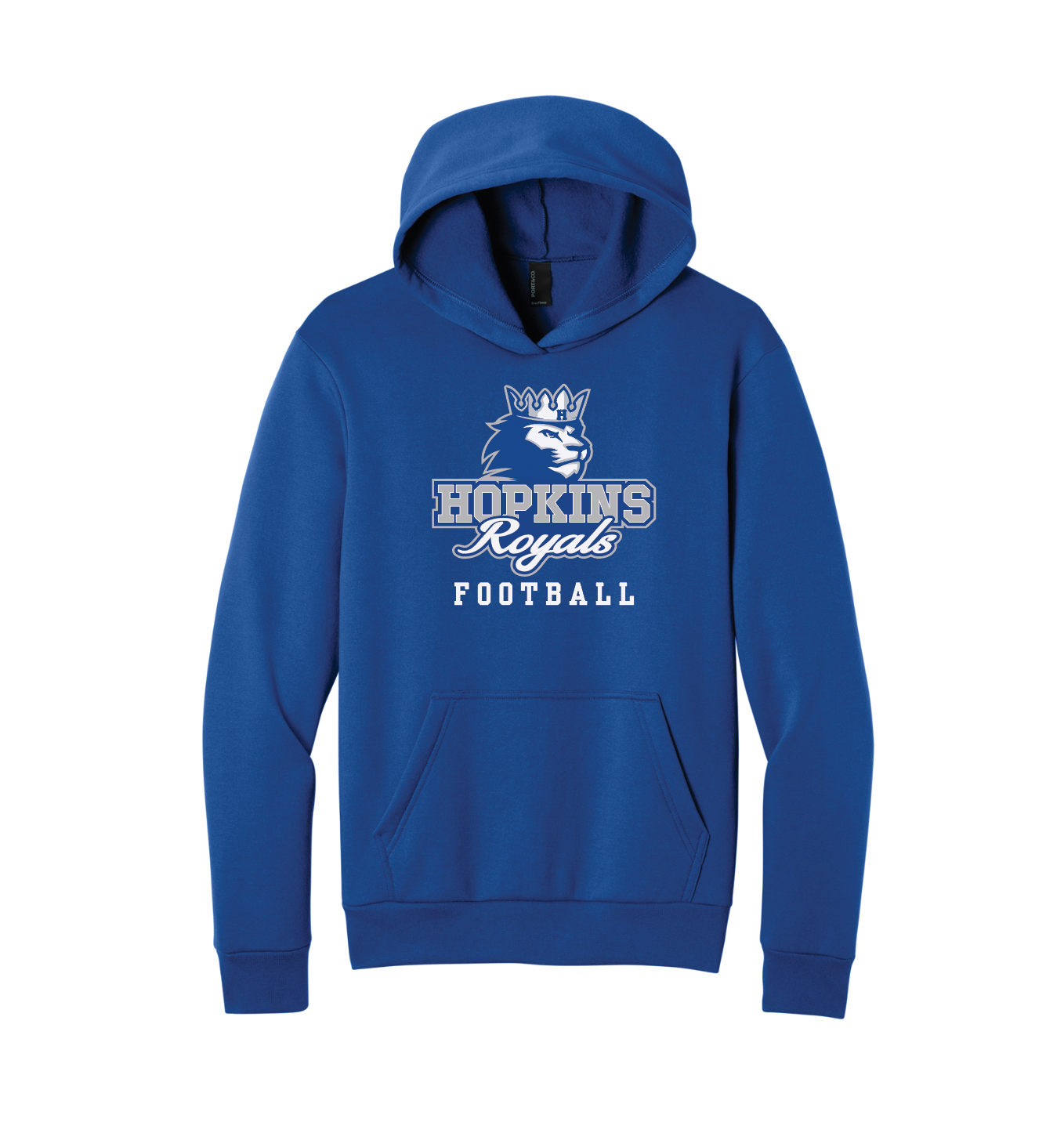 Hopkins Football Port & Co™ Easy Fleece Pullover Hooded Sweatshirt - ROYAL