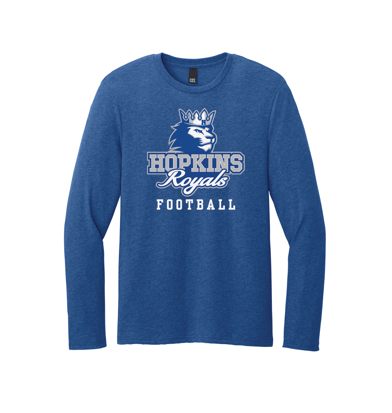 Hopkins Football District® Perfect Weight® CVC Long Sleeve Tee - ROYAL