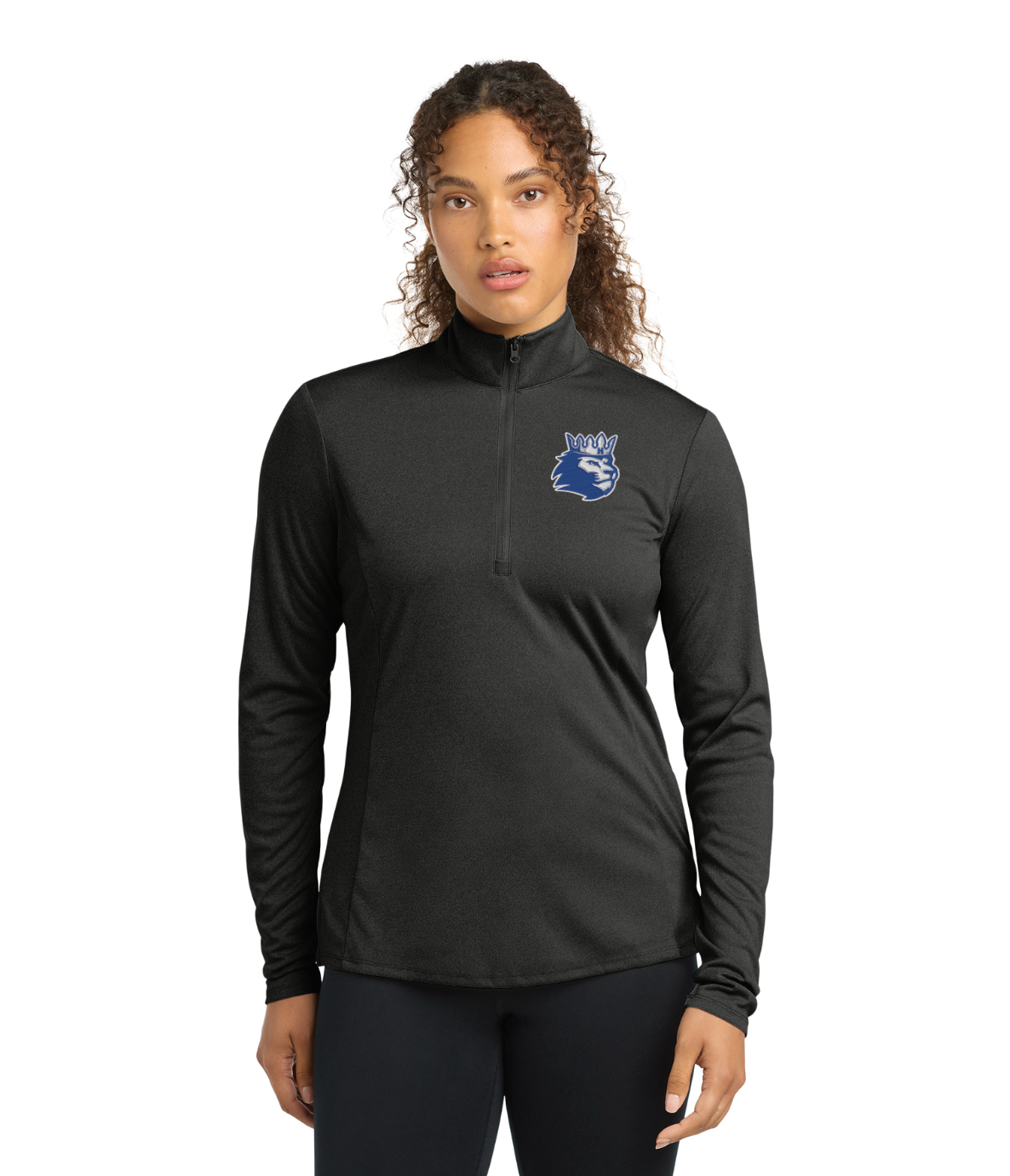 Hopkins Football Sport-Tek® Women's Endeavor 1/2-Zip Pullover - BLACK HEATHER
