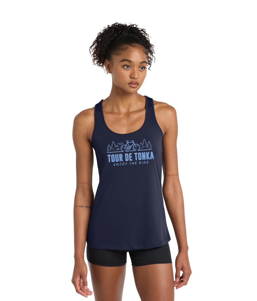 Tour De Tonka Sport-Tek Women's Racerback Tank - NAVY