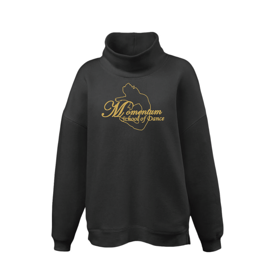 Momentum Dance Womens Oversize Mockneck - BLACK