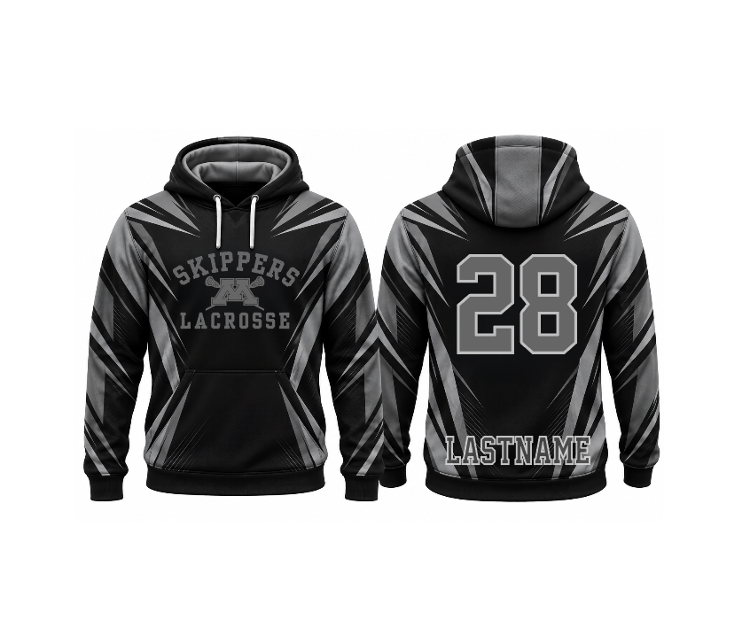 Minnetonka Skippers Lacrosse Sublimated Grey/Black Hoodie