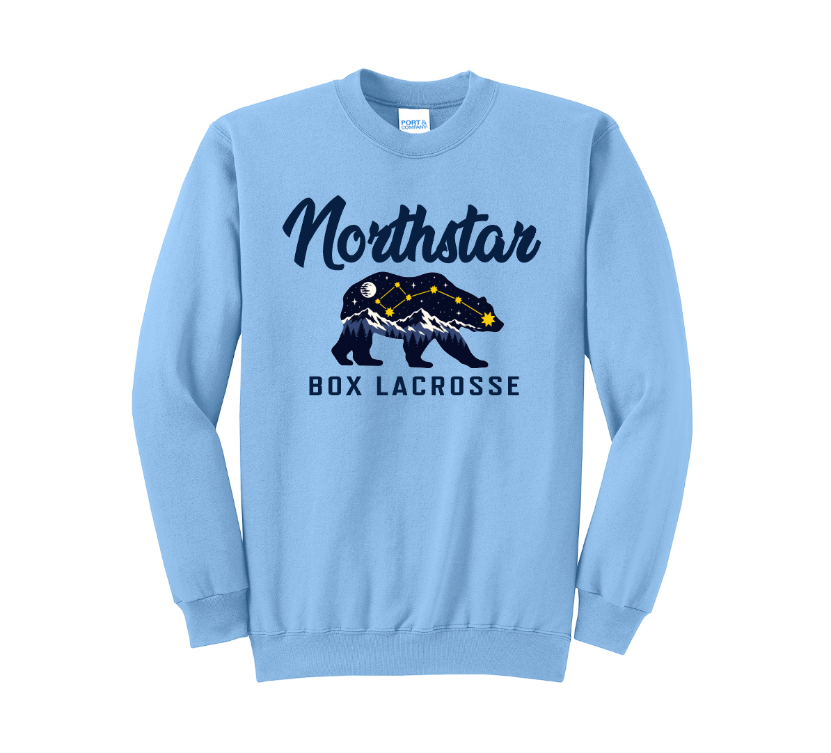 NLC Box Port & Co® Core Fleece Crewneck Sweatshirt - LIGHT BLUE