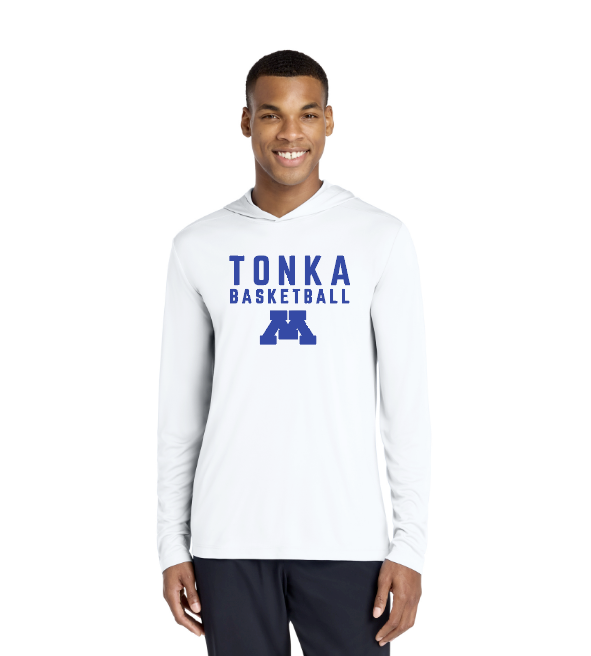 Tonka Basketball Sport-Tek® Posi-UV® Pro Long Sleeve Hoodie - WHITE