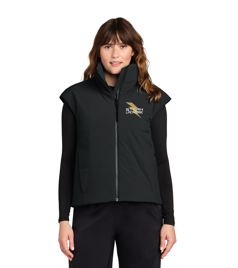 Chanhassen Lax MiiR® Women’s Sashiko Stretch Puffy Vest - BLACK