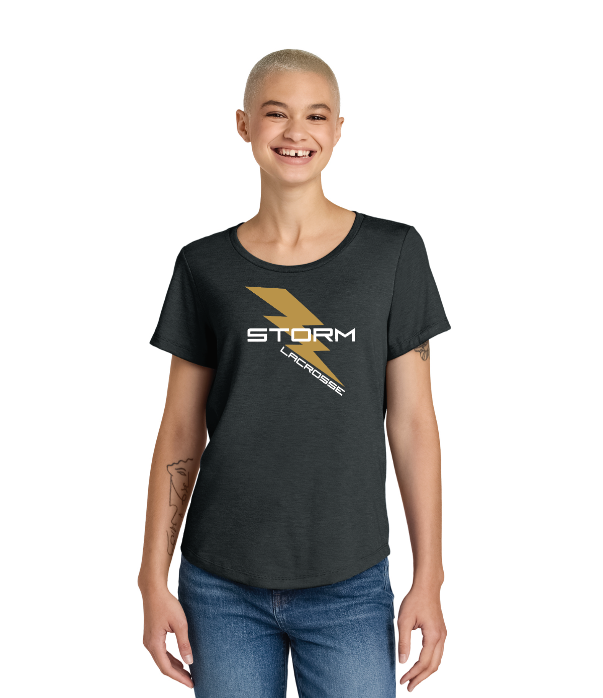 Chanhassen Lax Allmade® Women’s Relaxed Tri-Blend Scoop Neck Tee - SPACE BLACK