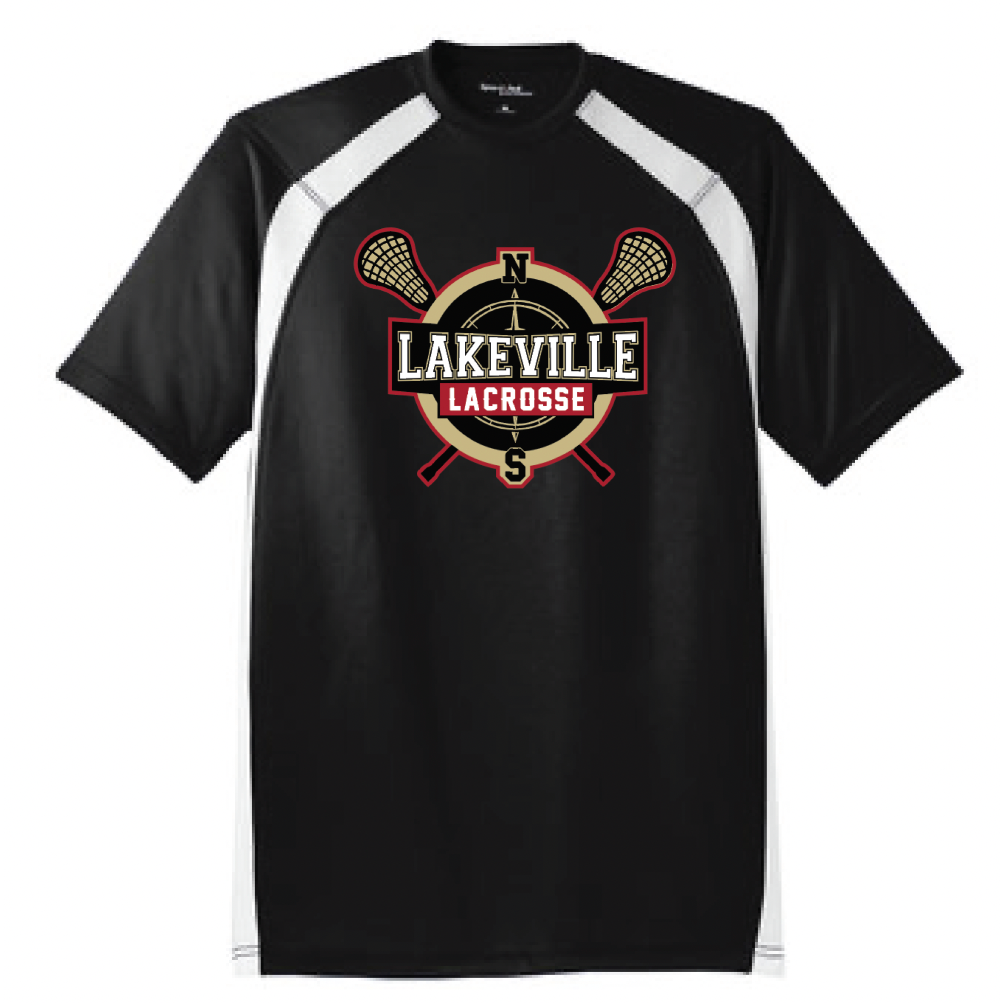 Lakeville Lacrosse Adult Sport-Tek (Dry Zone® Colorblock Crew) Black
