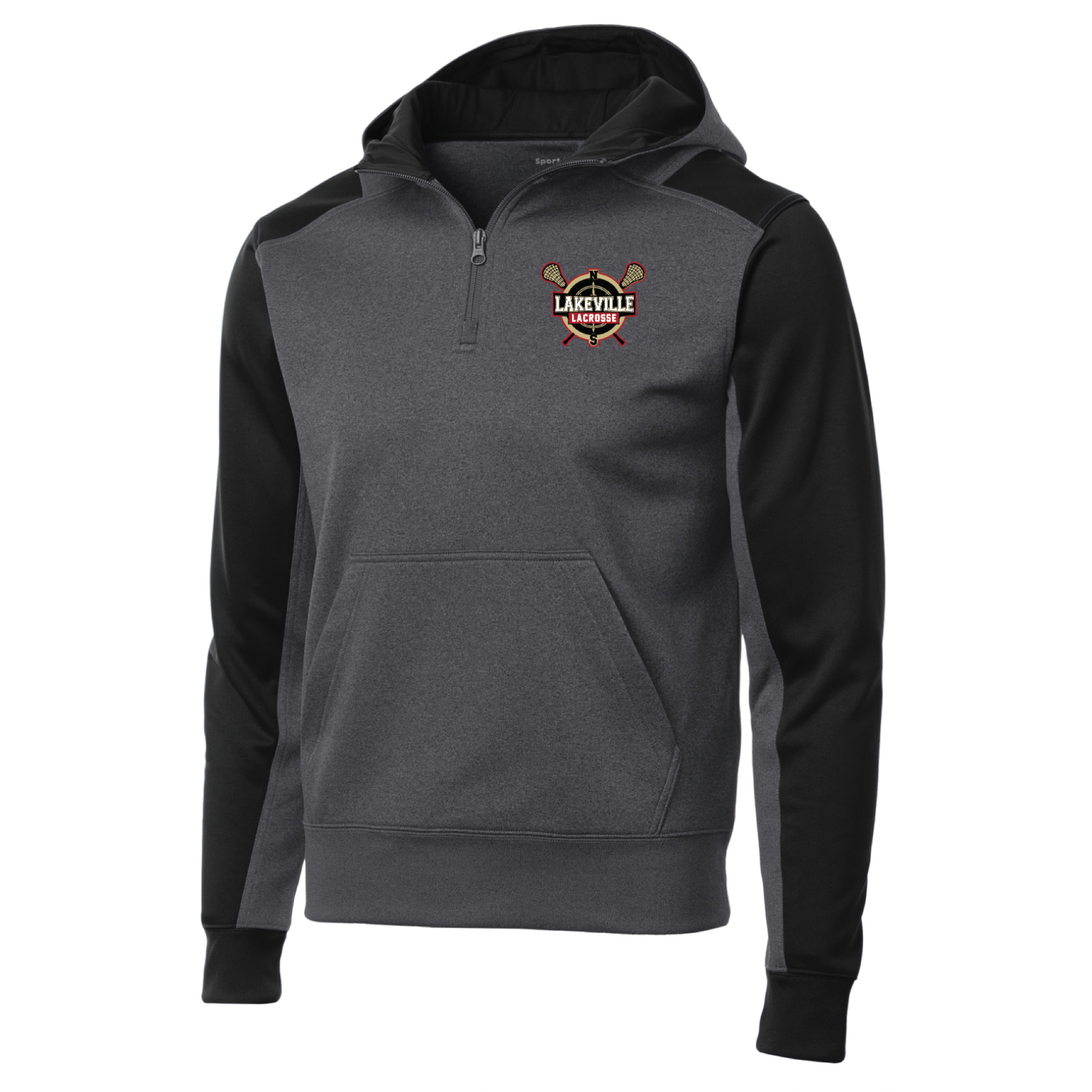 Lakeville Lacrosse Adult Sport-Tek (Fleece 1/4-Zip Sweatshirt) Black/Grey
